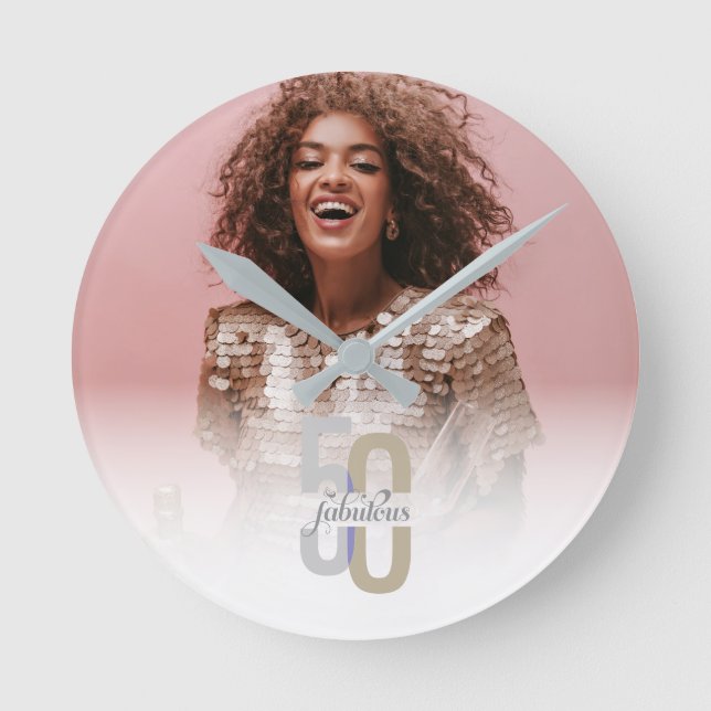Relógio Redondo Moderno Cinquenta e fabuloso 50º aniversário do El (Frente)