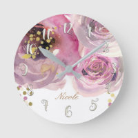 Moderno floral da aguarela & Dourado cor-de-rosa