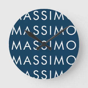 Relógio Redondo Moderno Minimalista Elegante Simples Nome Azul Pru
