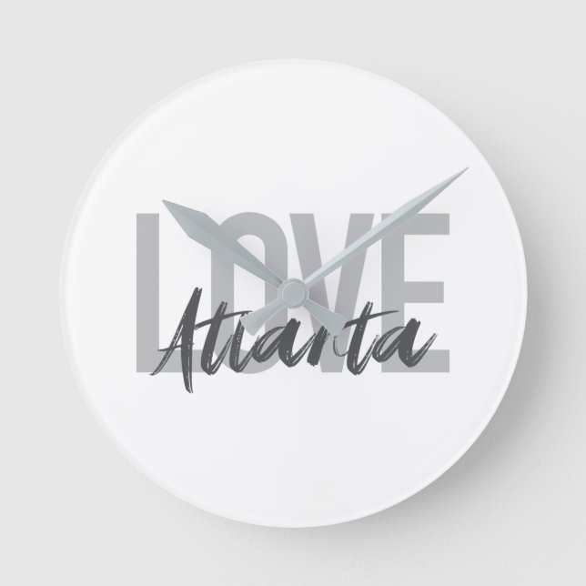 Relógio Redondo Moderno, simples, legal, design urbano Love Atlant (Frente)