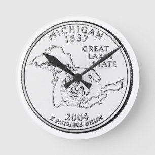 Relógio Redondo Moeda comemorativa de Michigan