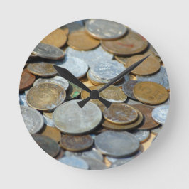 Relógio Redondo Moedas antigas1299 MOEDAS ANTIGAS COBRE PRATA META