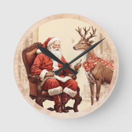 Relógio Redondo Momento silencioso dos papais noeis