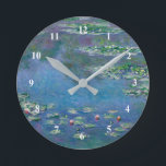 Relógio Redondo Monet Water Lily Painting<br><div class="desc">Oscar-Claude Monet (14 de novembro de 1840 - 5 de dezembro de 1926) foi pintor e fundador do estilo de pintura Impressionista francês.  O termo "impressionismo" deriva do título de uma de suas pinturas.   Esta pintura é Lírios-Água.</div>