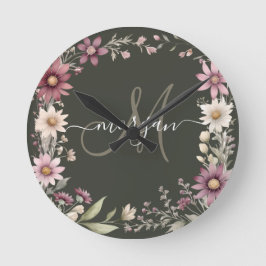 Relógio Redondo Monograma Personalizada 