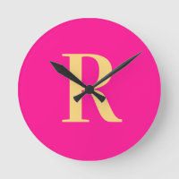 Monograma Simples Rosa Quente Moderno