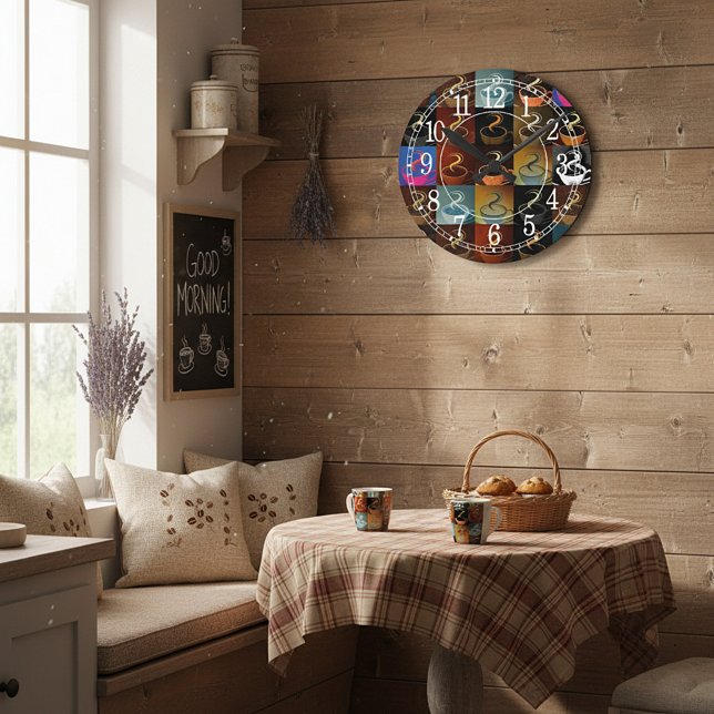 Relógio Redondo montagem de café (Criador carregado)