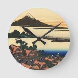 Relógio Redondo Monte Fuji Japão Pôr do Sol