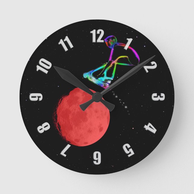 Relógio Redondo Moon Grabber - Patinete Rider (Frente)