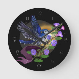 Relógio Redondo Morning Glory Bluejay