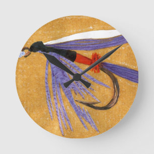 Relógio Redondo Mosca da pesca com mosca do "comboio de