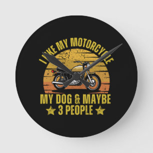 Relógio Redondo Moto de Cachorro