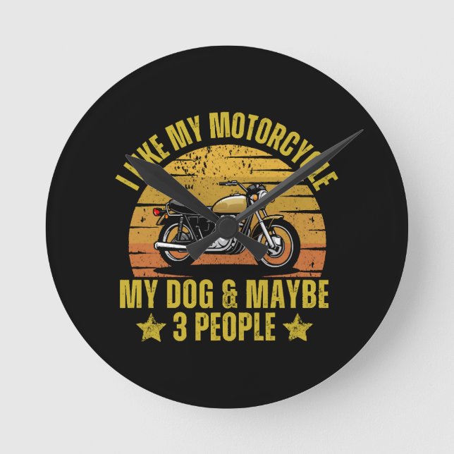Relógio Redondo Moto de Cachorro (Frente)