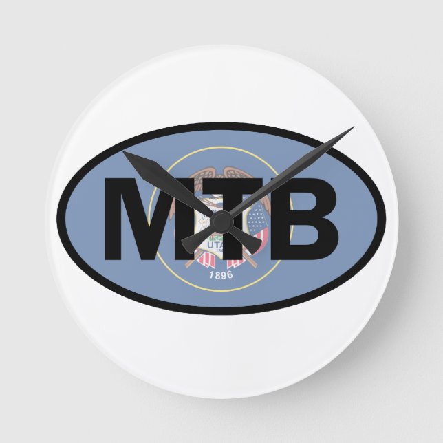 Relógio Redondo Mountain Biking Utah Flag (Frente)