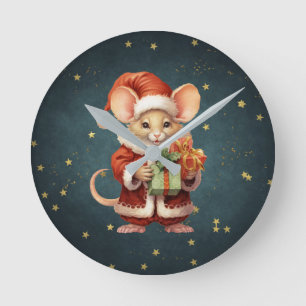 Relógio Redondo Mouse Feliz de Natal