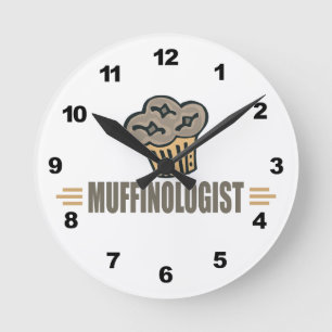 Relógio Redondo Muffins Humorísticos