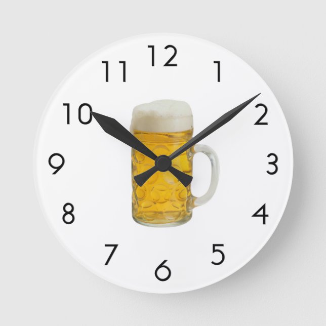 Relógio Redondo Mug of Beer (Frente)