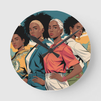 Relógio Redondo Mulheres com Força na Moda Urbana