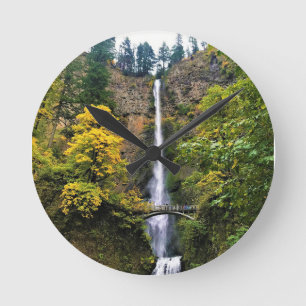 Relógio Redondo Multnomah Falls, Columbia River Gorge, Oregon