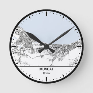 Relógio Redondo Muscat Clock City Line Art