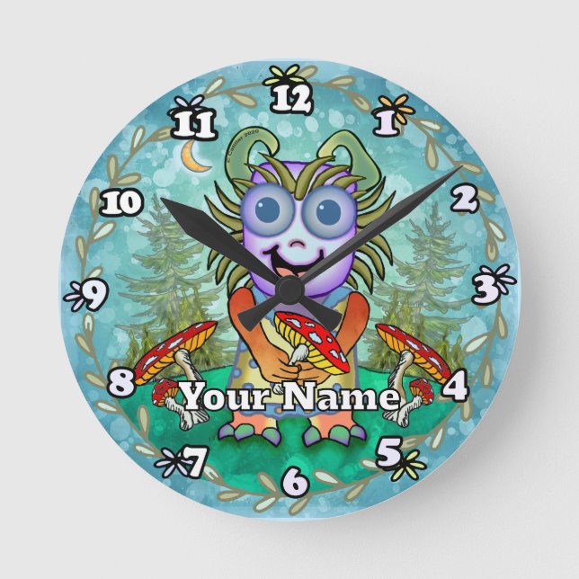 Relógio Redondo Mushroom Monster (Frente)