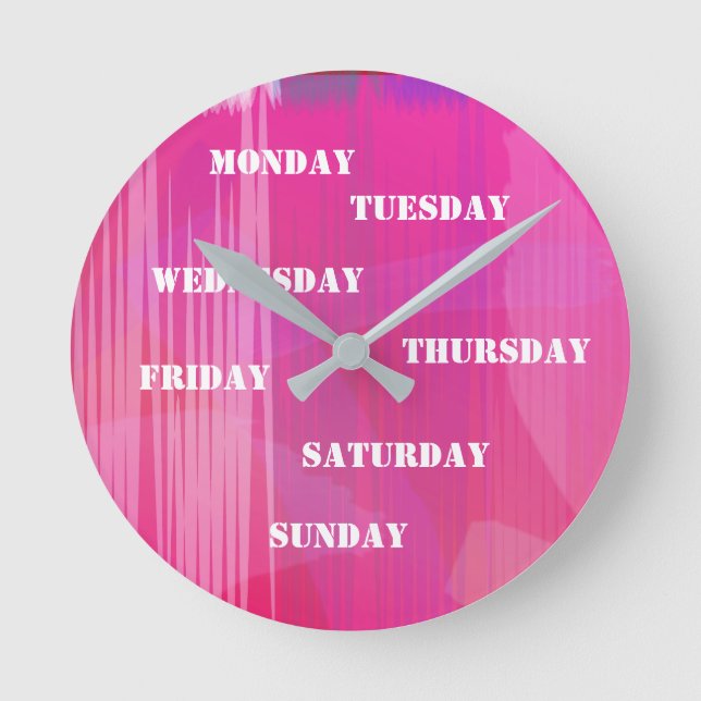 Relógio Redondo Music Beat Red Wall Clock (Frente)