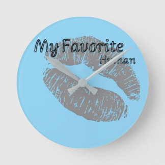 Relógio Redondo My Favorite Human Wall Clock – Romantic Lips Art H