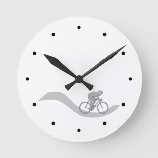 Relógio Redondo Na moda ciclismo de Design na Cinza.