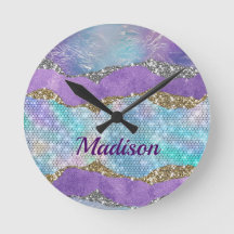 Na moda da sereia monograma da turquesa púrpura