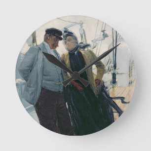 Relógio Redondo Na plataforma (óleo em canvas)