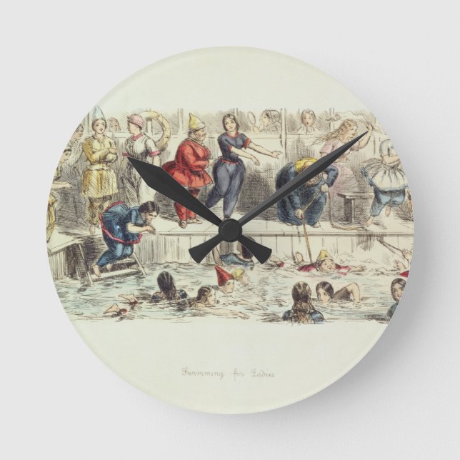 Relógio Redondo Nadando para senhoras, 1844 (litho) (Frente)