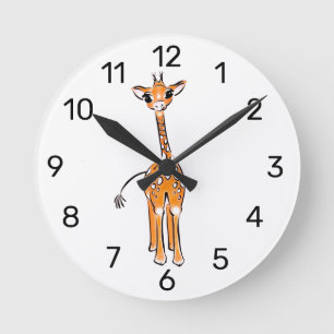 Relógio Redondo Namorado Girafa