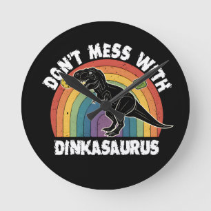 Relógio Redondo Não Brinque Com Dinkasaurus Pickleball