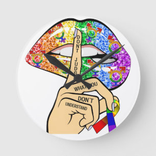 Relógio Redondo Não julgue o que você não entende o orgulho LGBTQI