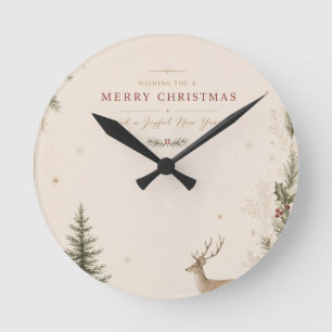 Relógio Redondo Natal escandinavo personalizado