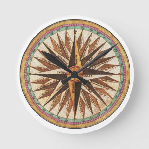 Relógio Redondo Navegador de Pista do Navio de Vintagem Náutica à 