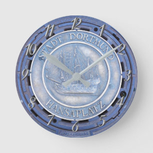 Relógio Redondo Navio alemão cobrir de manchas náuticas
