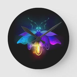 Relógio Redondo Neon Firefly a preto