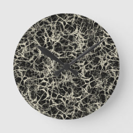 Relógio Redondo Neurônios de rede em preto - padrão perfeito.