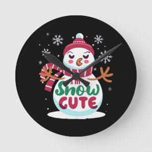 Relógio Redondo Neve Fofa! Abrace o Charme Invernal do Natal