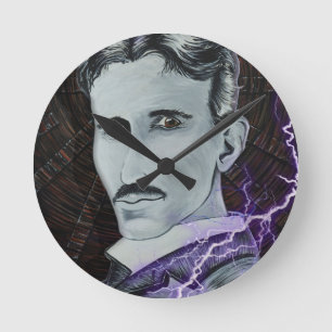 Relógio Redondo Nikola Tesla