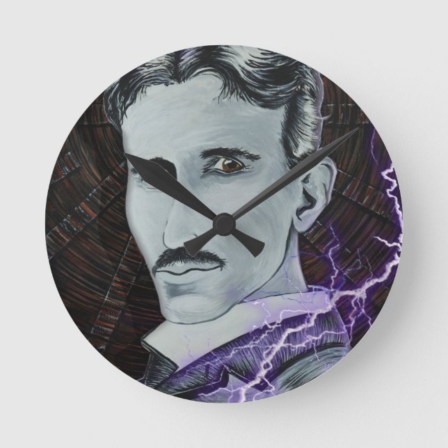 Relógio Redondo Nikola Tesla (Frente)
