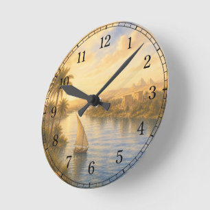 Relógio Redondo Nile River Wall Clock — Landscape Design