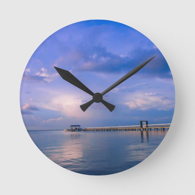 Relógio Redondo No Azul (Frente)