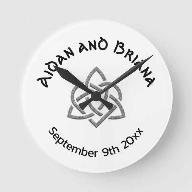 Relógio Redondo Nó Celta do Coração (Frente)