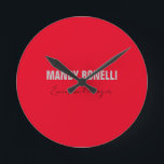 Relógio Redondo Nome de adição moderno e elegante profissional<br><div class="desc">Um design perfeito que funcionará nos negócios ou na sua vida privada. Um olhar simples,  minimalista e perfeito. Só para você.</div>