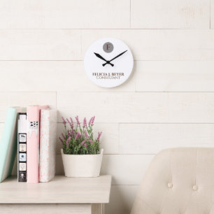 Relógio Redondo Nome Personalizado Minimalista Estilo Moderno Eleg