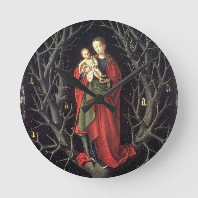 Relógio Redondo Nossa senhora da árvore seca c.1450 (óleo no (Frente)
