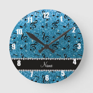 Relógio Redondo Notas conhecidas personalizadas da música do