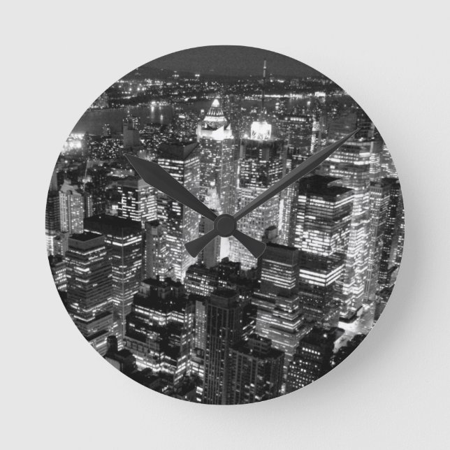 Relógio Redondo Nova Iorque de Manhattan (Frente)